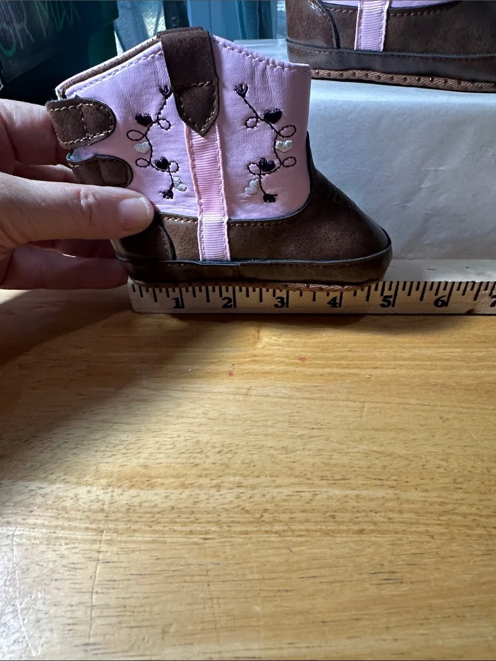 🤩Toddler Pink & Brown Floral Western Boots. 🎁3